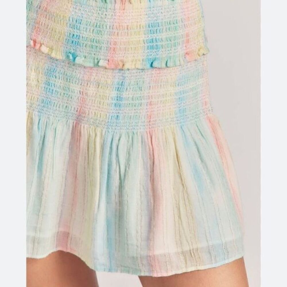 LoveShackFancy Camilla Skirt Pastel Rainbow Gold